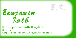 benjamin kolb business card